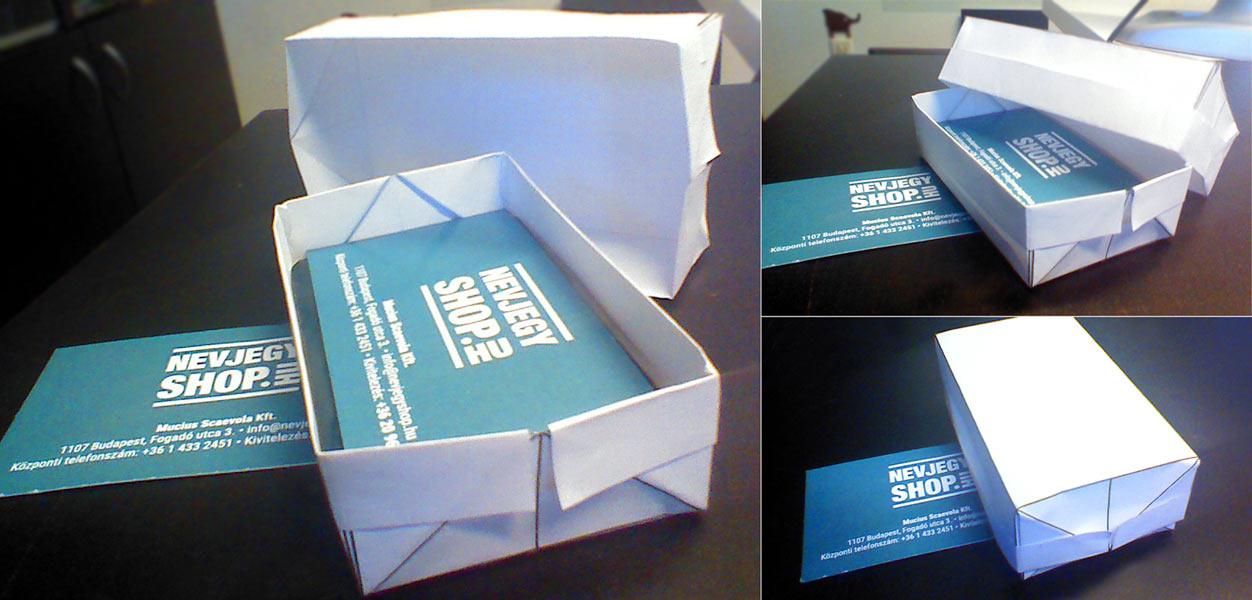 Origami névjegykártyatartó doboz